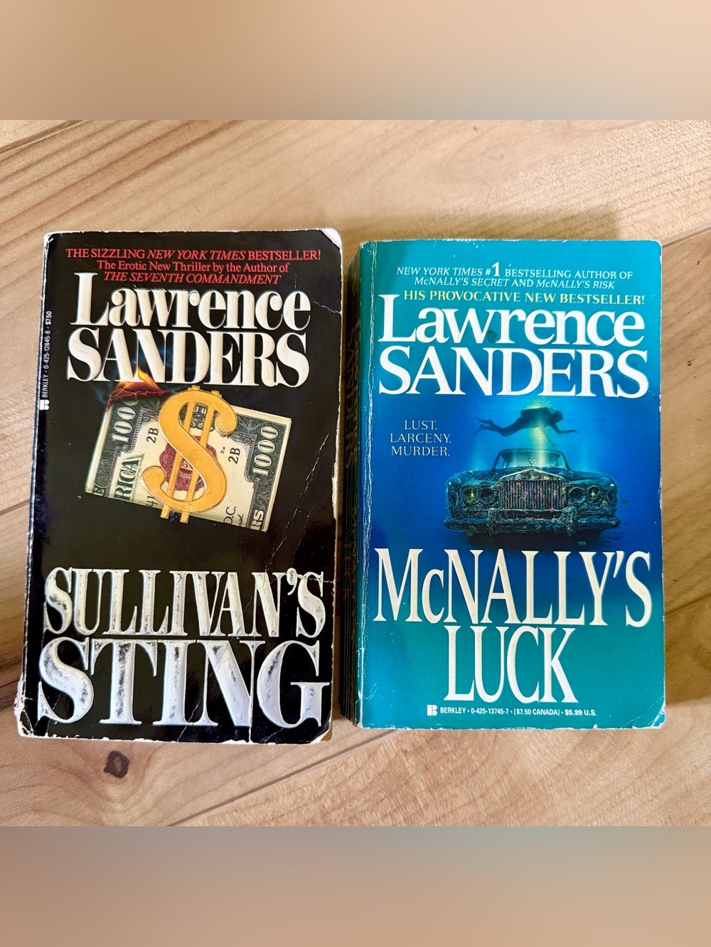 Lawrence Sanders Sullivan’s Sting and McNally’s Luck crime fiction books